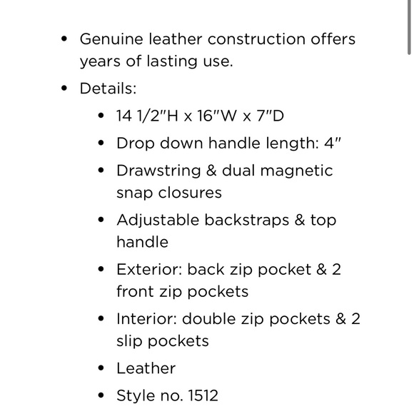 Women’s Ameri Leather Black Leather Backpack Purse - Picture 4 of 11